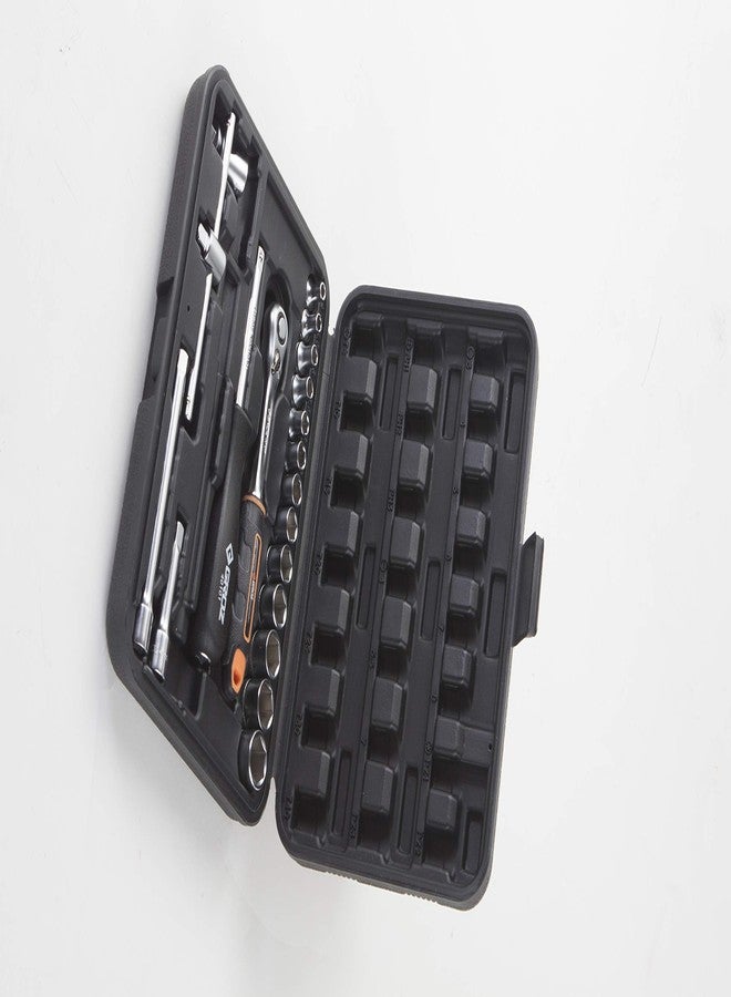 جروز مجموعة مفاتيح ربط يدوية Groz KIT/SKT/H/1-4/19/UG، مقاس 1/4 بوصة، سداسي، 19 قطعة - Image 2